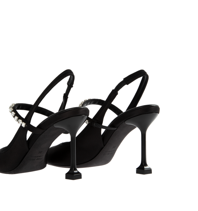 SATIN SLINGBACK PUMPS WITH CRYSTALS