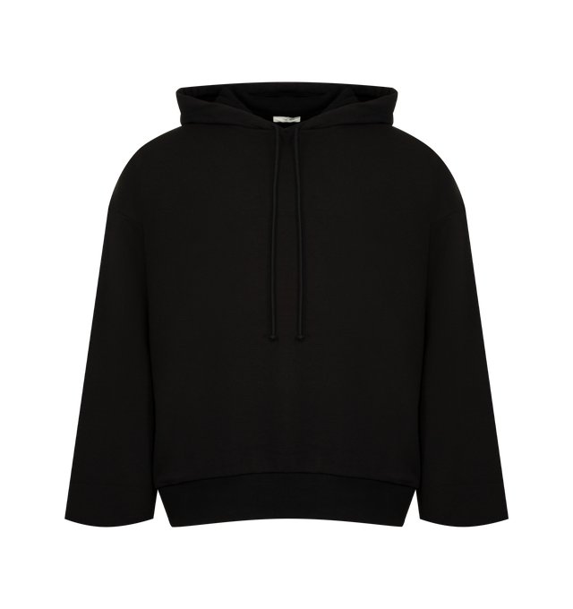 Image 1 of 4 - BLACK - THE ROW Stanley Sweatshirt featuring boxy hooded sweatshirt in soft cotton terry with drawstring tie and ribbed hem. 100% cotton. Made in Italy.