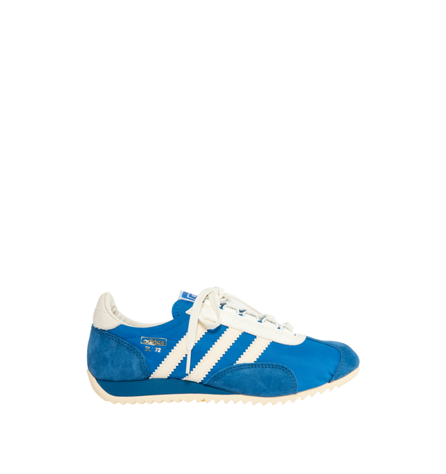 Image 1 of 5 - BLUE - ADIDAS SL 72 Pt Unisex Sneaker featuring a cellular rubber heel wedge for impact absorption, a nylon upper, a grippy ripple outsole, regular fit, lace closure and leather lining.