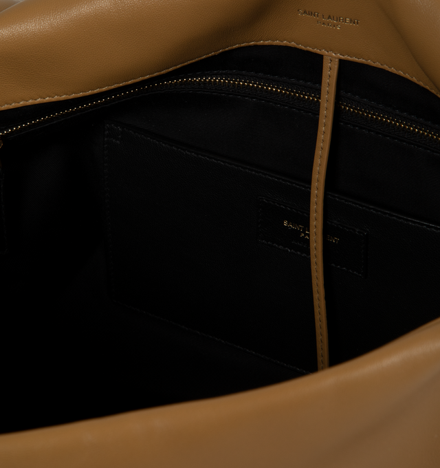 Image 4 of 4 - BROWN - SAINT LAURENT Jamie 4.3 bag featuring quilting top stitch, cotton lining, one interior slot pocket and one interior zipped pocket. 16.9 X 11.4 X 3.5 inches. Chain length: 21.3 inches. 100% leather. Made in Italy.  