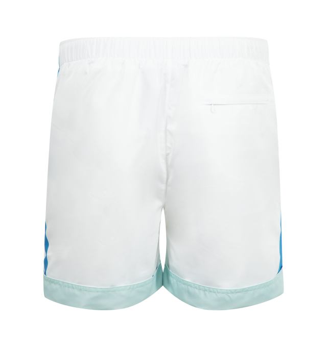 Image 2 of 3 - WHITE - CASABLANCA Fuji Printed Swim Shorts featuring elasticated waistband, 2 side pockets, fully lined and printed branding. 100% polyester. Made in Portugal.