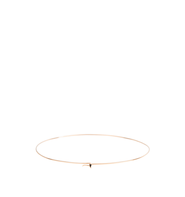 Image 1 of 2 - GOLD - DEZSO Wave Gold Wire Necklace featuring wave 18k rose gold wire necklace with black enamel shark fin closure. 