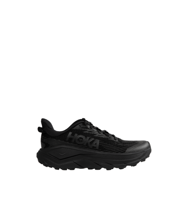Image 1 of 5 - BLACK - HOKA Challenger 8 GTX Sneaker featuring GORE-TEX Invisible Fit membrane, reflective details, 100% rRPET engineered mesh, 3D screenprinted toe cap, multi-directional 4mm lugs, heel loop and EVA midsole.