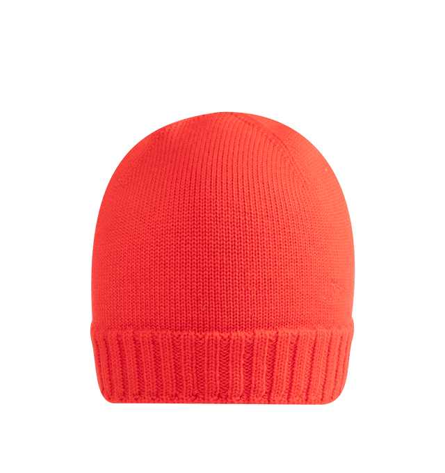 Image 1 of 2 - RED - Bottega Veneta Men's Beanie is crafted in a lightweight wool knit, featuring BV logo embroidery, and a slit at back. Made in Italy.