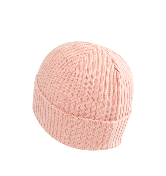 Image 2 of 2 - PINK - HUMAN MADE Ribbed Beanie featuring a heart logo tag and ribbed. 100% cotton. Made in Japan.