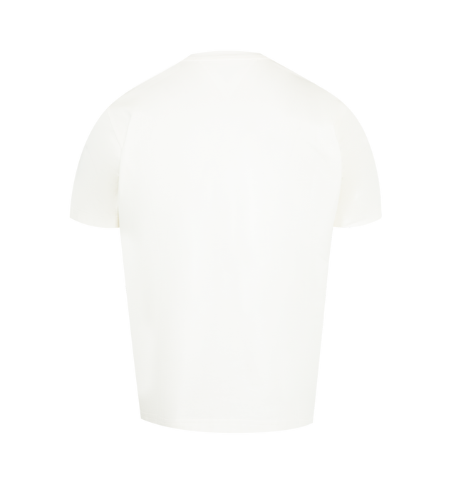Image 2 of 2 - WHITE - Pima Cotton Jersey T-Shirt featuring short sleeves, crew neck, mushroom rmbroidery detail and regular fit. 100% cotton. Made in Italy.
