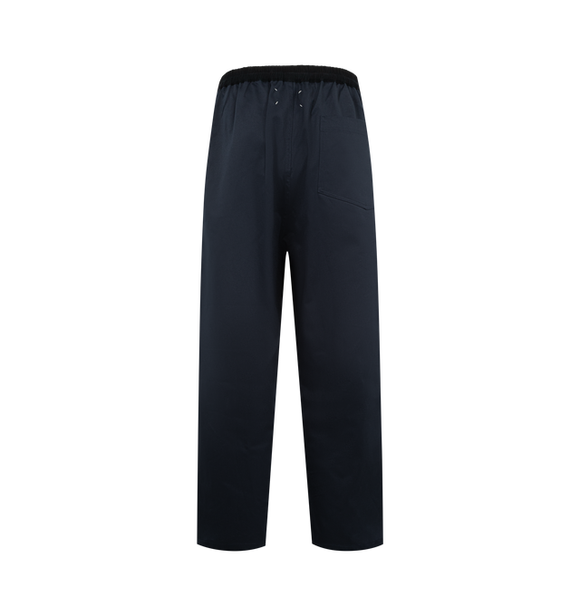 Image 2 of 3 - BLUE - MAISON MARGIELA Cotton Trousers featuring low waist, baggy fit, adjustable drawstring waistband, side pockets and four stitches at the back. 100% cotton.Made in Italy.