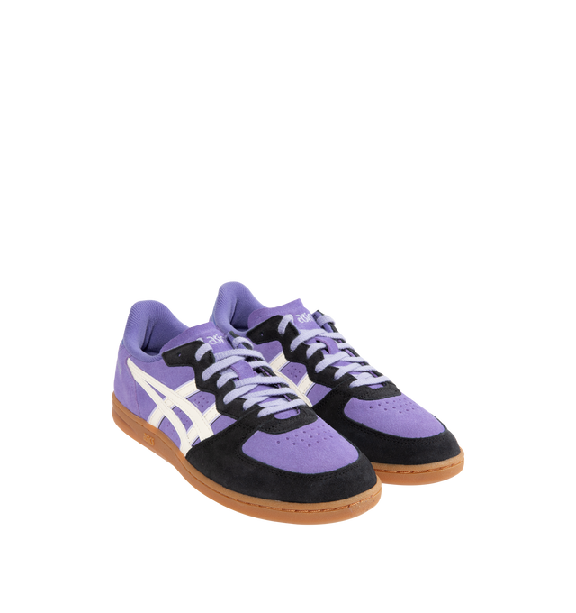 Image 2 of 5 - PURPLE - ASICS Skyhand OG Sneaker featuring minimalistic suede paneling, FLYTEFOAM PROPEL cushioning, EVA heel wedge and gum outsole.