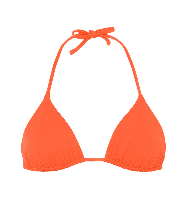 Image 1 of 8 - ORANGE - ERES Mouna Sliding Triangle Bikini Top featuring spaghetti straps. 84% Polyamid, 16% Spandex. Made in France. 