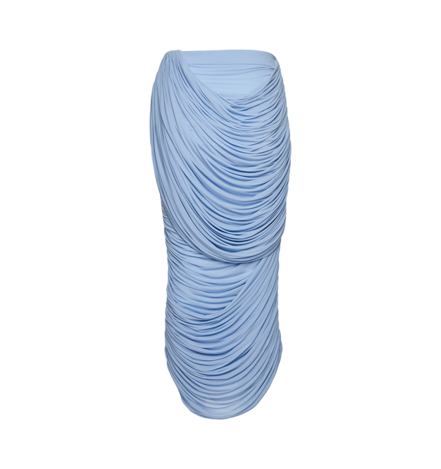 Image 2 of 2 - BLUE - MAGDA BUTRYM Draped Ruched Skirt featuring fluid jersey with refined draping, ruching at the sides for a flattering fit and midi length. 92% cupro, 8% elastane.