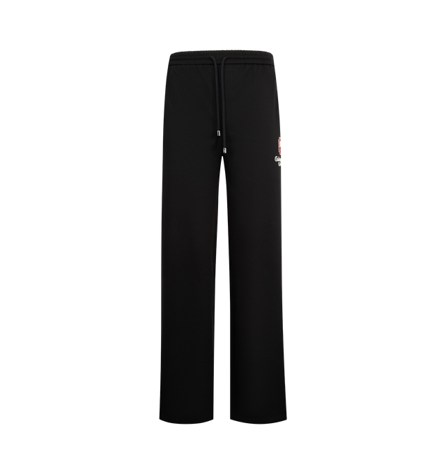 Image 1 of 3 - BLACK - AMIRI MA Chateau Pant featuring relaxed construction, elastic waistband, seasonal logo embroidery, side pockets and straight-leg cut. 100% cotton.