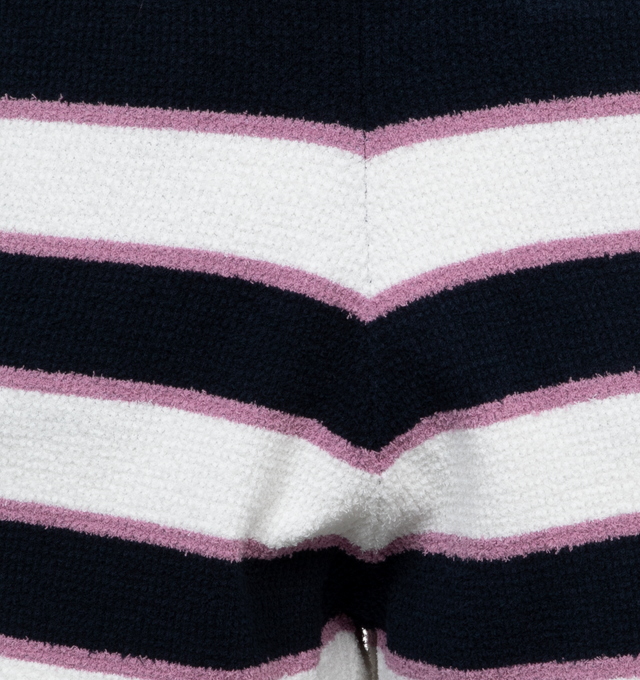Image 4 of 4 - MULTI - MARNI Striped Shorts featuring side slit pockets, elastic waist, stripes throughout and logo at leg. 100% cotton. 
