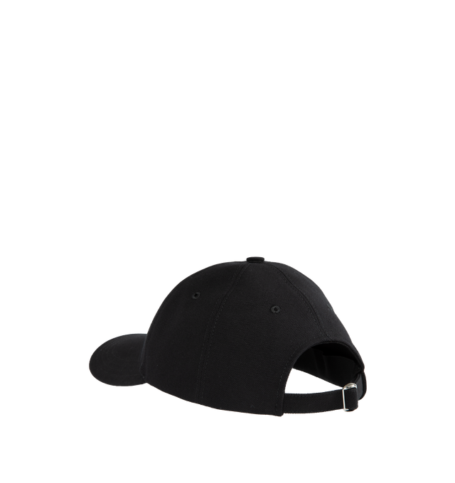 Image 2 of 2 - BLACK - LOEWE Patch Cap featuring an adjustable strap with a LOEWE Anagram patch in rubber, anagram engraved metal slider, herringbone cotton canvas lining and LOEWE rubber tab. Canvas. Made in Italy.  