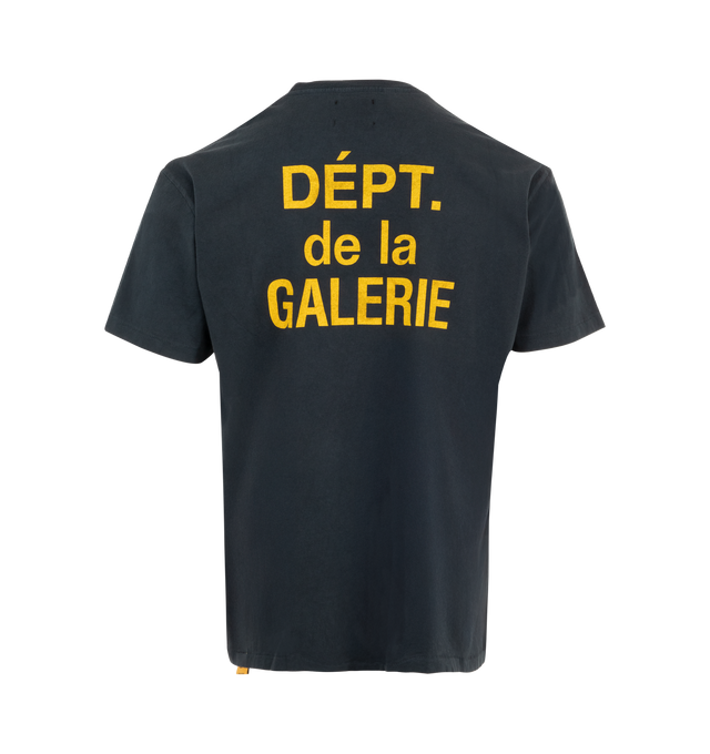 Image 2 of 4 - BLACK - GALLERY DEPT. French Tee featuring crew neck, short sleeves, chest pocket with logo and logo on back. 100% cotton. Made in USA.