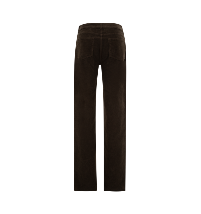 Image 2 of 3 - BROWN - THE ROW Frava Pant featuring low-rise five-pocket pants in corduroy with a straight leg finished with rivet detailing and a zip fastening. 100% cotton. Made in Italy.