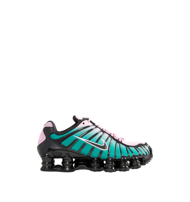 Image 1 of 5 - MULTI - NIKE Shox TL Fade Sneaker featuring breathable mesh, full-length Nike Shox technology with moderator plates, combination upper with full TPU cage, molded overlays throughout midfoot, TPU plate in heel between midsole and Nike Shox technology, foam midsole and reflective details.