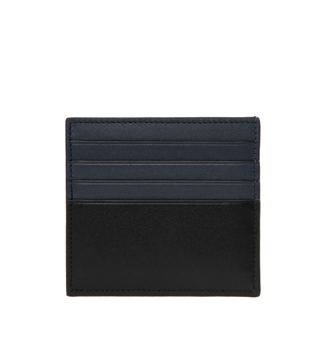 Image 2 of 3 - NAVY - LOEWE Open Plain Cardholder featuring bicolour shiny calfskin, open side, eight card slots, one central pocket, calfskin lining and embossed Anagram. Shiny calf. Made in Spain. 