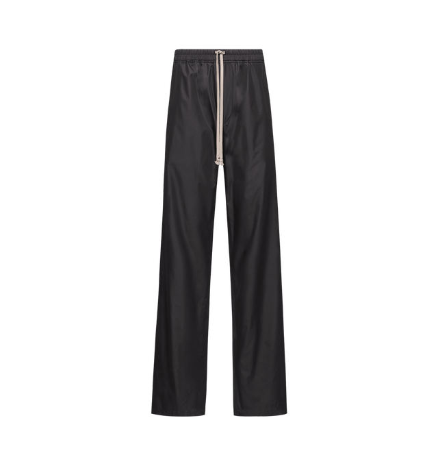 Image 1 of 1 - BLACK - RICK OWENS X MONCLER Straight Leg Taffeta Pants featuring polyester taffeta, waistband with drawstring fastening, welt pockets, patch pockets with button closure and embroidered logo patch. 100% polyester.