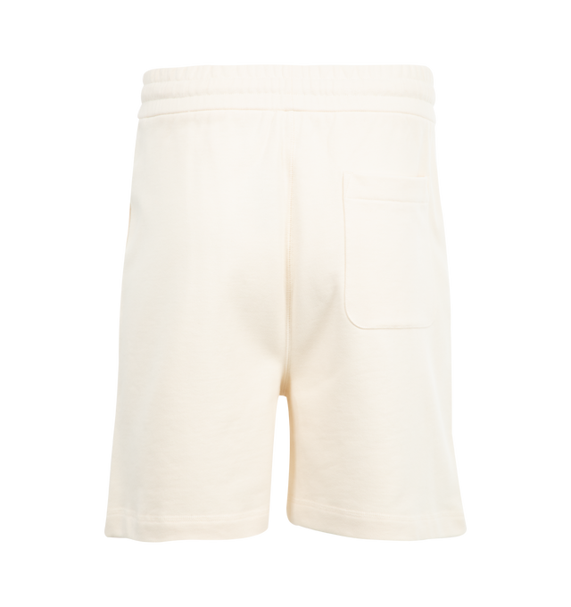 Image 2 of 3 - WHITE - Moncler x Gilga Farm Designed by Donald Glover Cotton Shorts reimagine the fruit of the orange groves on Donald Glover's Gilga Farm as a logo. The Moncler Genius bottoms are cut from 100% cotton fleece featuring waistband with drawstring fastening, side pockets, back patch pocket and logo patch. Made in Turkey.