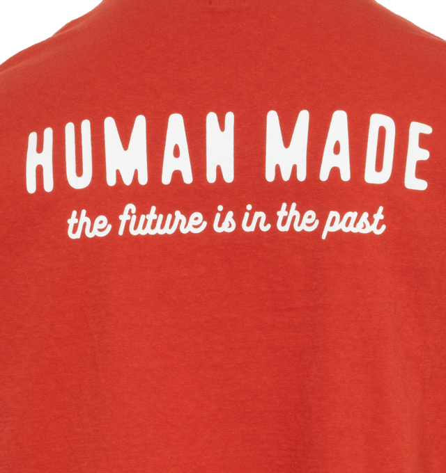 Image 4 of 4 - RED - HUMAN MADE Graphic T-Shirt featuring logo at chest, screen printed design at back, long sleeves, crew neck and ribbed cuffs and hem. 100% cotton. Made in Japan. 