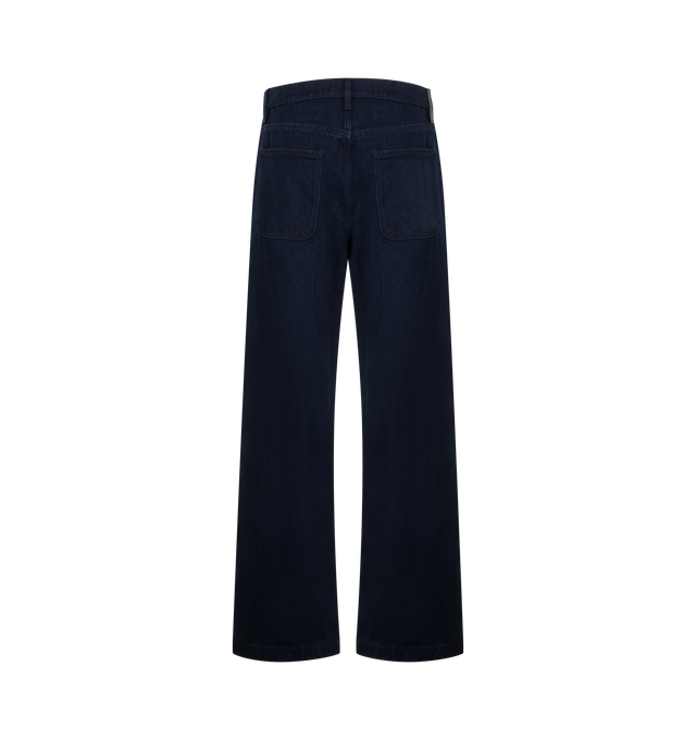 Image 2 of 3 - BLUE - Jil Sander Mens Jeans are crafted from indigo washed denim. Feature a relaxed fit, button and zip closure, American front pockets, back patch pockets, and a leather belt loop with embossed Jil Sander logo. Main Material: 100% Cotton. Made in Italy.