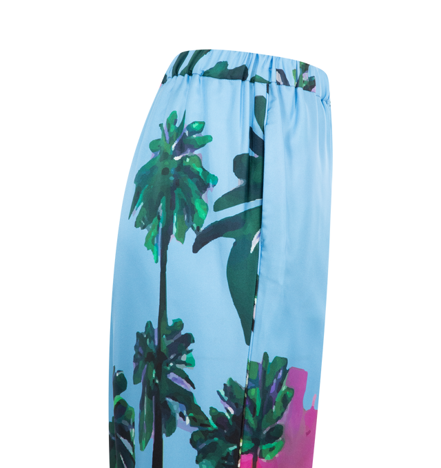 Image 3 of 3 - MULTI - LIBERTINE Poolside Clean Pajama Pant featuring relaxed fit, elastic waist and graphic throughout. 100% silk. Made in USA.