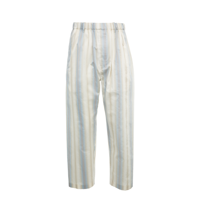 Image 1 of 4 - BLUE - LEMAIRE Relaxed Trousers featuring stripes throughout, elasticized waistband, three-pocket styling and belt loops.  