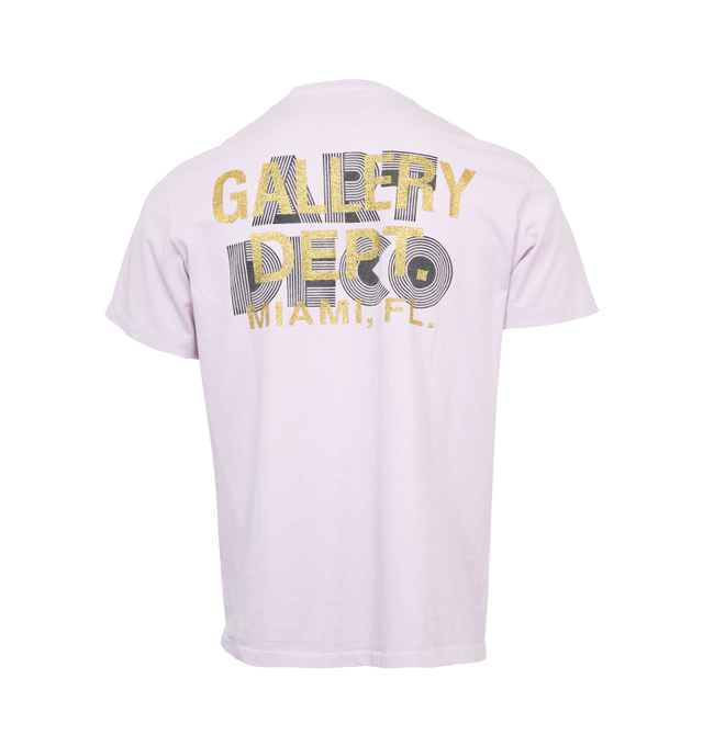 Image 2 of 4 - PURPLE - GALLERY DEPT. ART DECO TEE is made from cotton-jersey for a comfortable fit and is printed with a glittered logo across the back. 100% cotton. 