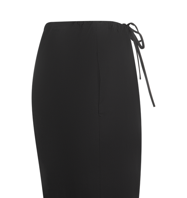 Image 3 of 3 - BLACK - THE ROW Delano Pant featuring relaxed low-rise pant in washed heavyweight cotton poplin with straight cuffed leg, drawstring waist and side seam pockets. 100% cotton. Made in Italy.