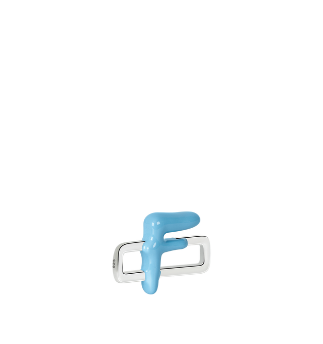 Image 3 of 8 - BLUE - Poubel by The Gstaad Guy "F" charm from the Alphabet Collection. All charms are made of .925 sterling silver, and are hand-painted using non-toxic lead-free enamel.Links sold separately. Hirshleifers offers a range of initial pieces from this collection in-store. For personal consultation and detailed information about jewelry, please contact our dedicated stylist team at personalshopping@hirshleifers.com