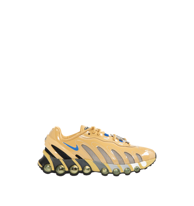 Image 1 of 5 - NEUTRAL - NIKE Air Max DN8 SP Sneaker featuring dynamic Air system with dual-chambered tubes and tuned pressure levels, plush foam is placed underfoot, sculpted upper is made of lightweight mesh on top, while slashes at the sides reveal open mesh for more breathability, plastic heel clip helps hold your foot down, glossy Swoosh logo and reflective accents.