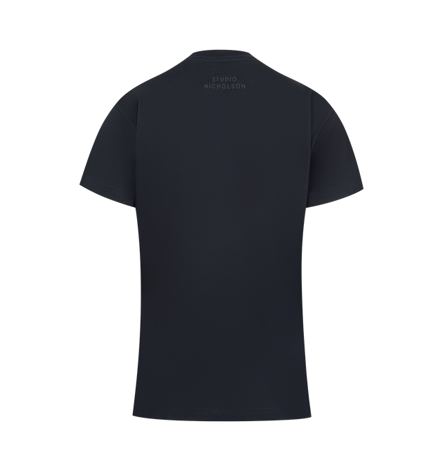 Image 2 of 2 - NAVY - STUDIO NICHOLSON Perfect Tee featuring short sleeves, regular fit and a round neck. 100% cotton. Made in Portugal.