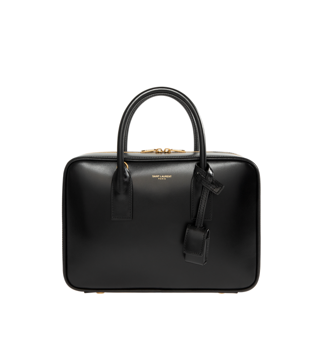 Image 1 of 3 - BLACK - SAINT LAURENT Sac De Jour featuring smooth leather, structured bag, top handles for hand carry, a wide double-zip opening, leather lining, bronze-tone hardware, zip closure, one zip pocket and one flat pocket. 9.8" x 7.5" x 3.5". Calfskin. Made in Italy.