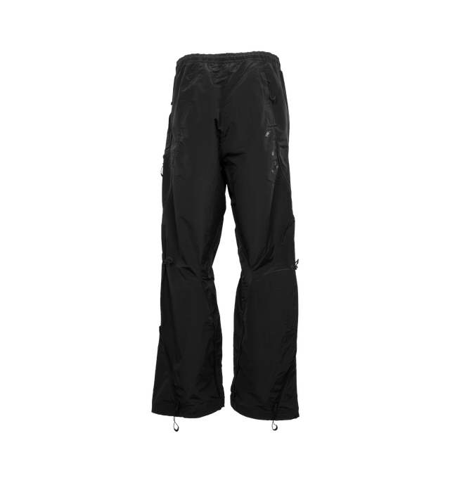 Image 2 of 3 - BLACK - NIKE X OFF WHITE Pant featuring elasticated waist, cinch cords, 3 pockets and printed branding. 100% polyester. 