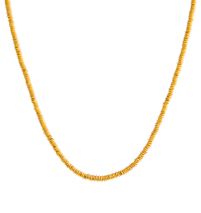 Image 1 of 1 - GOLD - Eli Halili Egyptian Nugget Bead Necklace is handcrafted in 22K gold and features handmade Egyptian-inspired nugget beads, highlighting the organic texture and rich warmth of high-karat gold. Suspended from a 23-inch 18K gold Spiga chain, this fine jewelry necklace reflects Eli Halili's signature artisanal approach with a distinctive, ancient-inspired aesthetic. Main Material: 22K Gold. Chain: 18K Gold. Beads: Handmade Gold Egyptian Nugget Beads. Chain Style: Spiga. Length: 23 in.For pe