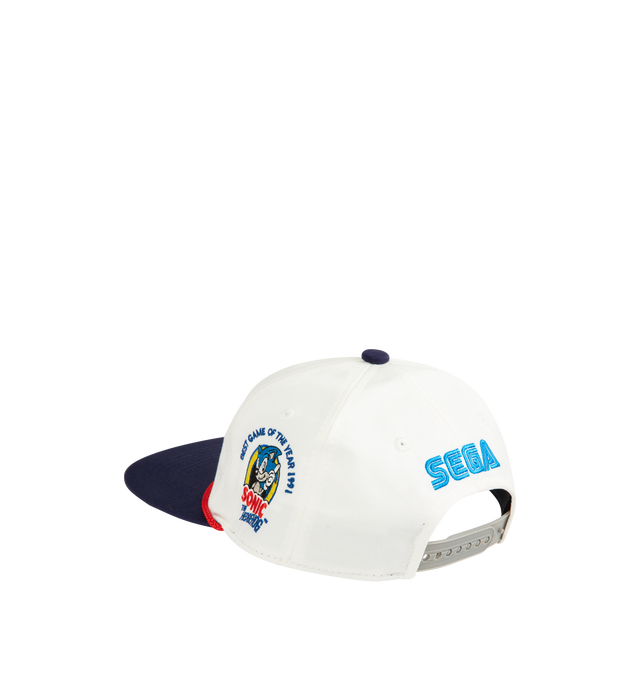 Image 2 of 2 - WHITE - SAINT MICHAEL SG Saint SEGA Cap featuring snapback closure and embroidered logos throughout.