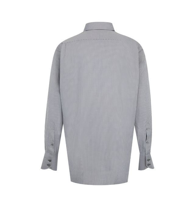 Image 2 of 2 - GREY - Tom Ford Mens Shirt is crafted from lyocell. Features a relaxed silhouette, refined polka dot print, button-front closure, pointed collar, and buttoned cuffs. Main Material: 100% Lyocell. Made in Italy.