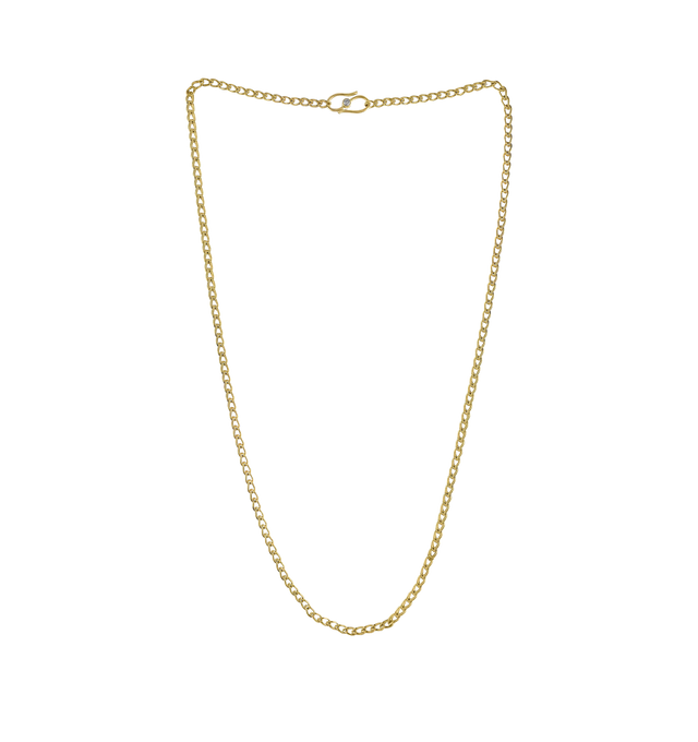 Image 1 of 1 - GOLD - PROUNIS Solo Loop-in-Loop Chain featuring dimond 'S' clasp and single woven links of Prounis' signature blend of 22K gold. Diamond, .5 ct. 2.3mm wide.