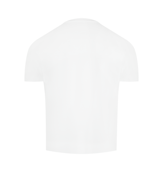 Image 2 of 2 - WHITE - SAINT LAURENT SMall Fit T-Shirt featuring short-sleeves, crewneck and fitted silhouette. Cotton. Made in Italy.