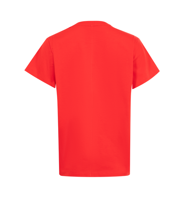 Image 2 of 2 - RED - THE ROW Florie Top featuring crewneck, brushed organic cotton jersey, slim fit, ribbed neckline, and signature center back detail. 100% cotton. Made in Italy.