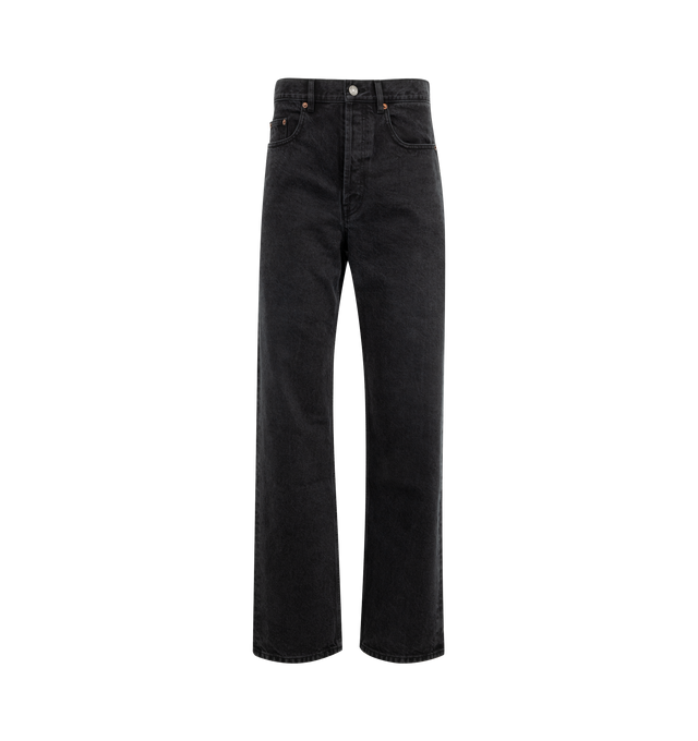 Image 1 of 3 - BLACK - SAINT LAURENT Carrot Fit Jean featuring high-waist, five-pocket style, carrot fit and button fly. 100% cotton. Made in Japan.