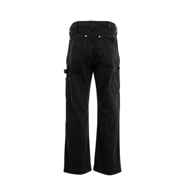 Image 2 of 3 - BLACK - ENFANTS RICHES DEPRIMES Double Knee Paint Pant featuring Japanese denim, straight leg fit, zip fly, logo branded metal hardware and logo embossed leather patch at rear pocket. 100% cotton.