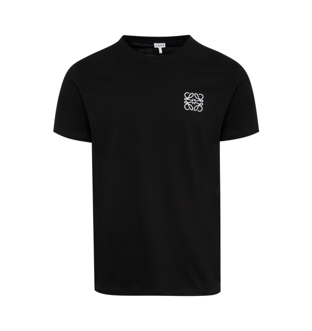 Image 1 of 2 - BLACK - LOEWE Anagram T-Shirt has a crew neck, signature Anagram logo, and short sleeves. 100% cotton. Made in Portugal.