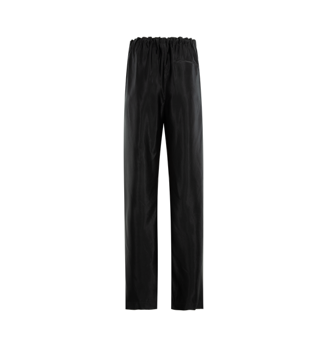 Image 2 of 3 - BLACK - KHAITE Rohen Pant featuring a pull-on pant, relaxed, bow-leg silhouette, a concealed pocket and a herringbone grosgrain tie at the elasticated waist. 59% viscose, 41% cupro.