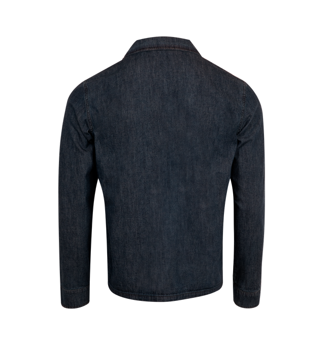 Image 2 of 2 - BLUE - ASPESI Capa Shirt featuring cotton denim fabric, collar, long sleeve with cuff and button closure, front flap pockets, concealed front button closure and regular fit. 100% cotton. Made in Italy.
