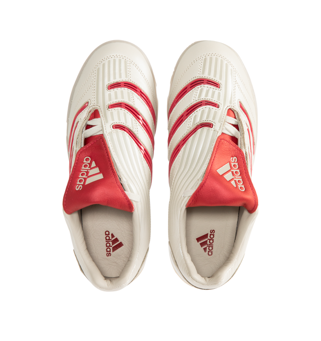 Image 5 of 5 - WHITE - ADIDAS Predator Sala Sneaker featuring a fold-over tongue, regular fit, lace closure, leather upper, leather lining and rubber outsole.