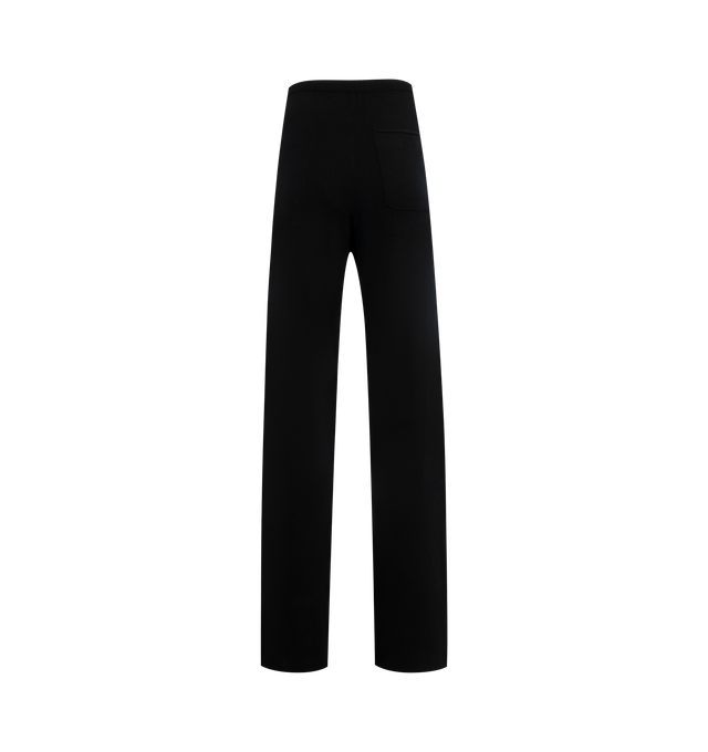 Image 2 of 3 - BLACK - EXTREME CASHMERE Rush Pant featuring cashmere trousers with a drawstring waistband, side pockets, one back pocket and a raw cut hem. 89% cashmere, 10% nylon, 1% spandex.