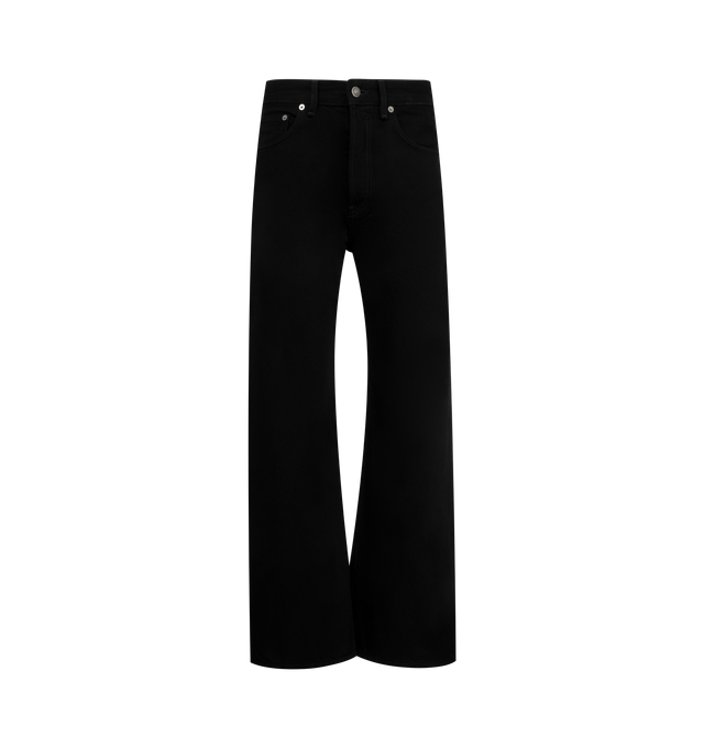 Image 1 of 3 - BLACK - ACNE STUDIOS 2021F Jean featuring high-rise, belt loops, classic five pockets, loose fit and concealed fly and button fastening. 100% cotton.