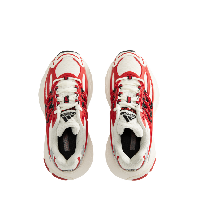 Image 5 of 5 - RED - Adidas Mens Adistar XLG 2.0 Shoes are crafted from textile. Features a regular fit, lace-up closure, textile sockliner, rubber outsole, RPU molded cage, reflective details, and ADIPRENE cushioning. Upper: Textile; Sockliner: Textile; Outsole: Rubber. Made in Vietnam.