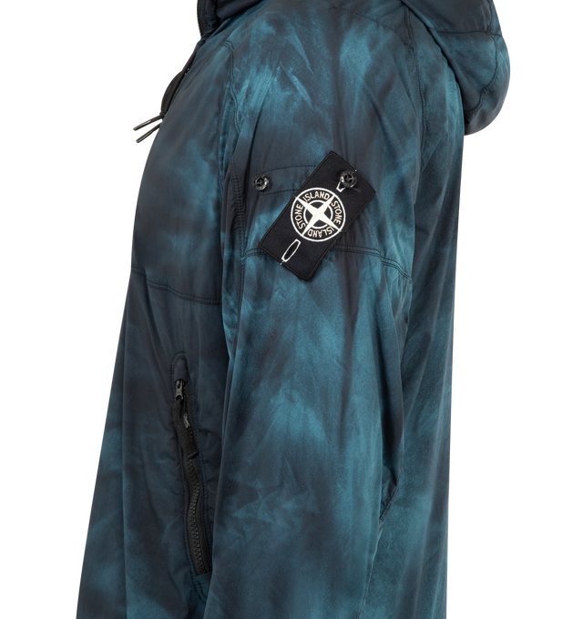 Image 3 of 3 - BLACK - STONE ISLAND Waterproof Jacket featuring signature detachable Compass badge, two-way zip fastening, classic hood, front zip pockets and elasticated cuffs. 89% polyamide, 11% elastane.